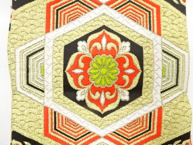  花亀甲模様織り出し　子供帯